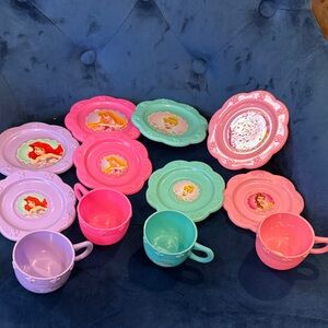 Disney Princess Party Tableware Set - Pink, Purple, and Green